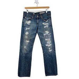 AG Adriano Goldschmied Tomboy Jeans 100% Cotton Boyfriend Fit 28R Distressed